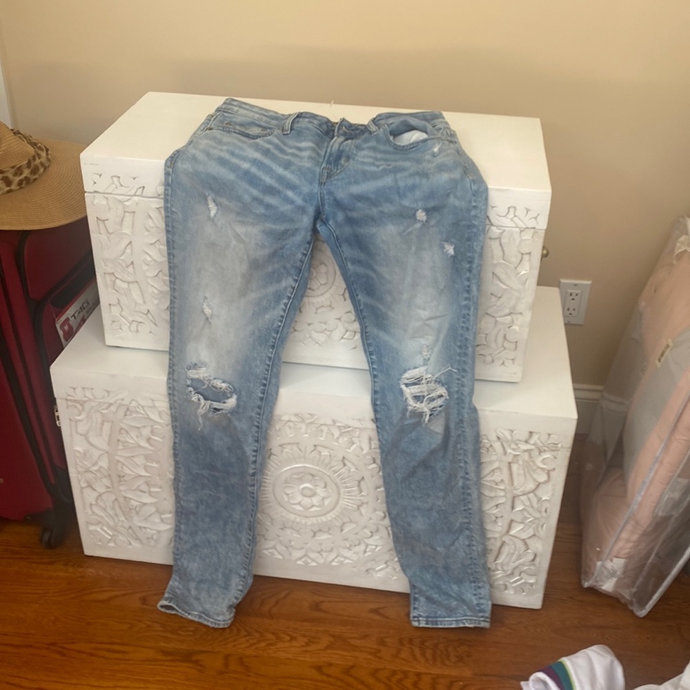 Ripped jeans, AE, 32X36, Grey, Slightly worn